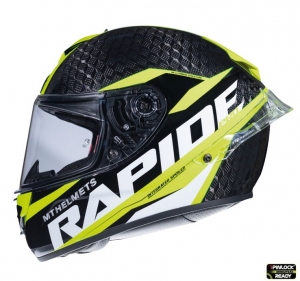 Κράνος μοτοσικλέτας MT Rapide Pro Carbon Kids C3 γυαλιστερό κίτρινο - 100% άνθρακας -