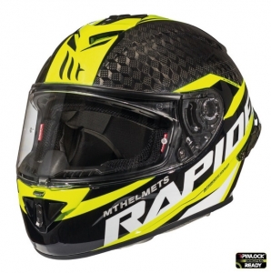 Κράνος μοτοσικλέτας MT Rapide Pro Carbon Kids C3 γυαλιστερό κίτρινο - 100% άνθρακας -