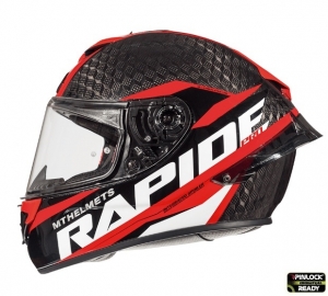 Κράνος ολόκληρου προσώπου MT Rapide Pro Carbon Kids C5 κόκκινο λαμπερό - 100% άνθρακ�