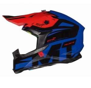 Κράνος off-road για μοτοσικλέτα MT Falcon Weston B0 γαλάζιο γυαλιστερό - Γαλάζιο γ�
