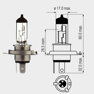 Κρύσταλλο - Λάμπα Αλογόνου 12V - 60/55W H4 P43T