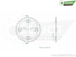 Μαύρος πίσω πίνακας Esjot - 35 δόντια (βήμα 520) - KTM Mini Adventure 50 Junior / SX Quad 450 - 505 /