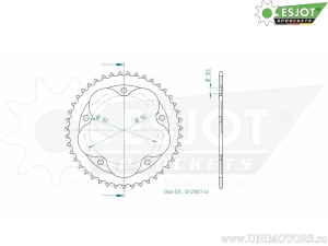 Μαύρος πίσω πίνακας Esjot - 43 δόντια (βήμα 525) - MV Agusta Brutale 1090 R ABS - RR - RR ABS - RR Co