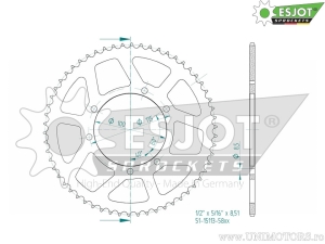 Μαύρος πίσω πίρονος Esjot - 58 δόντια (βήμα 428) - Fantic Enduro 200 ER Competzione / Motard 125 M Ca