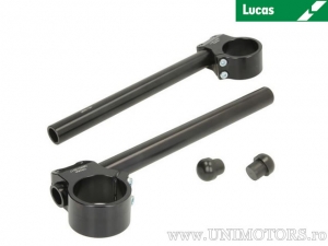 Μαύρο αλουμινένιο τιμόνι 22mm σετ HEAVY DUTY RACING D: 53mm - Aprilia RSV 1000 / Honda CBR 1000 / Kawas