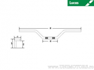 Μαύρο ατσάλι τιμόνι Speedfighter διαμέτρου 25,4 χιλιοστών και μήκους 860 χιλιο�