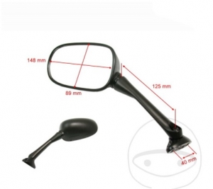 Μαύρο δεξί καθρέπτη - Honda CBF 1000 ('06-'10) / CBF 1000 A ABS ('06-'12) / CBF 1000 F ('10-'14) - JM