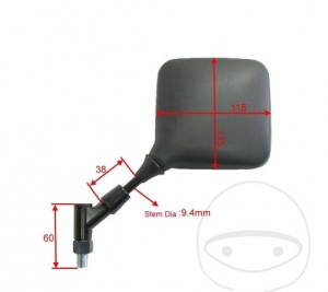 Μαύρο δεξί καθρέπτη M10 mm - Suzuki DR 250 S / DR 600 R Dakar / DR 600 RU Dakar / DR 600 S / DR 600 SU / DR 750