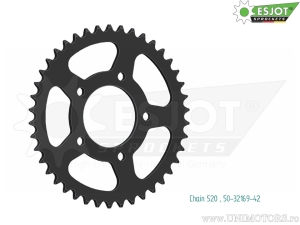 Μαύρο πίσω γρανάζι Esjot - 42 δόντια (βήμα 520) - Mash Cafe Racer 400 ie TT40 ABS - Euro4 / Dirt Track