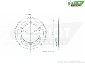 Μαύρο πίσω πίνακας Esjot - 45 δόντια (βήμα 525) - Suzuki DR 650 SEU - DR 650 SE / XF 650 Freewind - XF