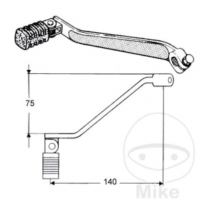 Μαύρο πεντάλ αλλαγής ταχυτήτων - Honda NX 650 Dominator ('90-'00) / Honda XL 350 R ('85-'88) - JM