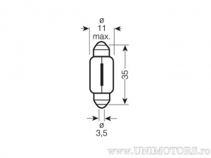 Μπεκ SV8.5-8 Ultra Life 12V 5W L: 36mm - Osram