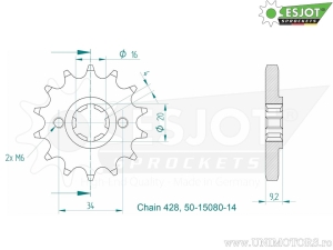 Μπροστινό πίσωνας Esjot - 14 δόντια (βήμα 428) - Brixton BX 125 CBS / Haycroft / R CBS / X CBS / Cromw