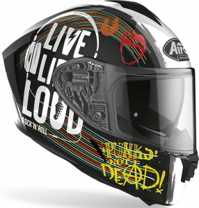 Ολοκληρωτικό κράνος (full-face) Spark Rock'N'Roll γυαλιστερό μαύρο: Μέγεθος - XL