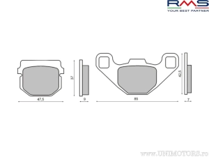 Οργανικά τακάκια πίσω φρένων - Adly ATV 150 / ATV 300 / Rieju RS-2 125 / Suzuki RM 80 / RM 80 X / RM 85