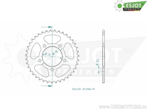 Πίνακας πίσω Esjot μαύρος - 39 δόντια (βήμα 525) - Benelli 752 750 S ABS / BN 600 Avio - GT - GT ABS