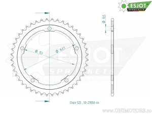 Πίνακας πίσω Esjot μαύρος - 44 δόντια (βήμα 525) - Kawasaki Ninja 1000 H2 ABS - Άνθρακας ABS