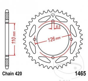 Πίνακας πίσω JTR1465.46 (βήμα 420) - Kawasaki KX 65 A ('00-'20) / KX 65 C ('21-'22) - JM