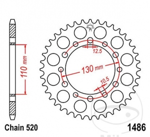 Πίνακας πίσω JTR1486.42 (βήμα 520) - Kawasaki EL 252 F Eliminator ('97-'04) - JM
