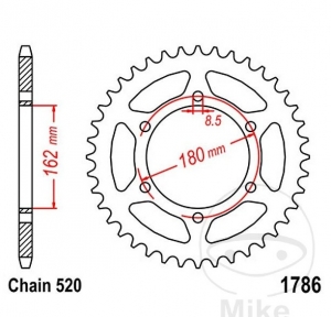 Πίνακας πίσω JTR1786.52 (βήμα 520) - Suzuki PE 250 ('80-'82) / PE 400 ('80-'81) - JM