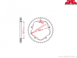 Πίσω αλουμινένιο πινιόν Ducati 916 / 996 / 998 / Hypermotard / Monster S4R/S2R / Multistrada (αλυσίδ�