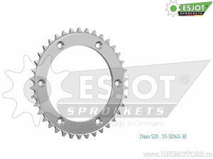 Πίσω γρανάζι Esjot ασημί - 38 δόντια (βήμα 520) - Brixton Crossfire 500 ABS - X ABS / Gas Gas Pampera