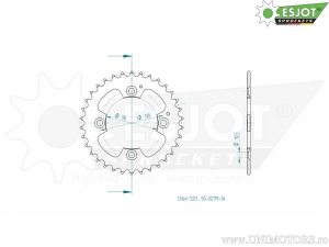 Πίσω γρανάζι Esjot μαύρο - 34 δόντια (βήμα 520) - Adly/Herchee ATV 300 S Sport - U Utility / Canyon 28