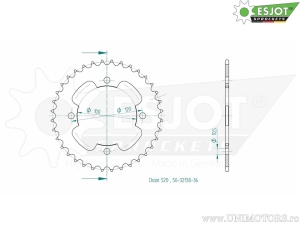 Πίσω γρανάζι Esjot μαύρο - 36 δόντια (βήμα 520) - Explorer Trasher 2 520 ('11-'15) / Trasher 2 520 Sup
