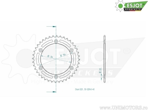Πίσω γρανάζι Esjot μαύρο - 40 δόντια (βήμα 520) - Brixton Crossfire 500 ABS - X ABS / Gas Gas Pampera