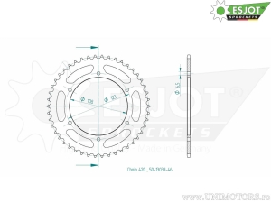Πίσω γρανάζι Esjot μαύρο - 46 δόντια (βήμα 420) - Aprilia RS 50 / Replica / RS4 50 / Replica - Euro4 /