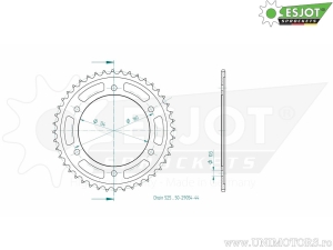 Πίσω πίνακας Esjot μαύρος - 44 δόντια (βήμα 525) - Honda CBR 1000 RA Fireblade ABS / RR S1 Fireblade 