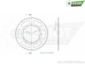 Πίσω πηνίο Esjot μαύρο - 50 δόντια (βήμα 420) - Derbi GPR 50 Racing - Replica Racing - R DRD X-Treme - 5