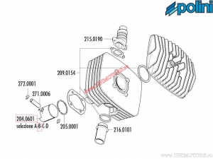 Πιστόνι (διάμετρος 48mm / μέγεθος B) - 204.0601/B - Zundapp 50 Corsa 41,6 - Polini