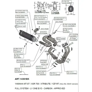 Πλήρες σύστημα εξάτμισης LV One Evo Carbon - 18102886