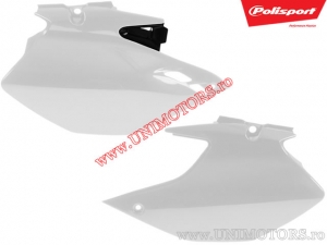 Πλαϊνά καλύμματα λευκά - μαύρα - Yamaha WR 250 F ('07-'14) / WR 450 F ('07-'11) - Polisport