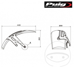 Προστατευτικό λάσπης πίσω τροχού Puig - BMW R 1250 R ABS ('19-'20) / BMW R 1250 R ABS DTC ('19-'20)
