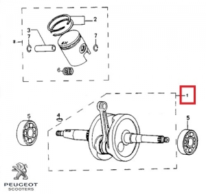 Πρωτότυπος άξονας - Peugeot SV Geo ('91-'97) 2T AC 125cc - Peugeot