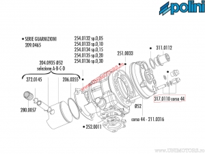 Σετ ακίδων / παξιμαδιών κυλίνδρου (M7x123mm) - Aprilia Area 51 / Italjet Dragster 50 LC / Yamaha Aer