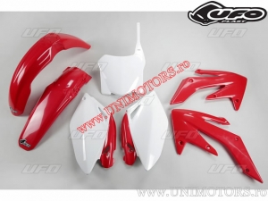 Σετ πλαστικών (λευκό / κόκκινο) - Honda CRF 250 R ('08) - UFO