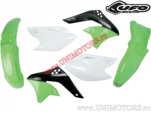 Σετ πλαστικών (λευκό / πράσινο / μαύρο) - Kawasaki KX 250 F 4T ('06) - UFO