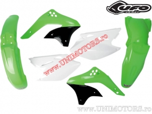 Σετ πλαστικών (λευκό / πράσινο / μαύρο) - Kawasaki KX 450 F 4T ('07) - UFO