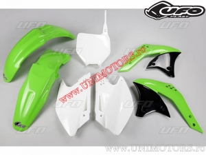 Σετ πλαστικών (λευκό / πράσινο) - Kawasaki KX 250 F 4T ('07) - UFO