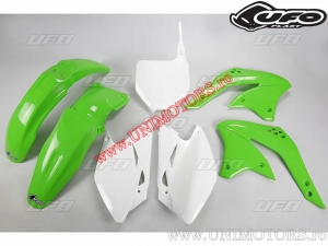 Σετ πλαστικών (λευκό / πράσινο) - Kawasaki KX 450 F 4T ('08) - UFO