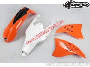 Σετ πλαστικών (πορτοκαλί / λευκό) - KTM EXC / EXC-F / EXC Sixdays / EXC-F Sixdays ('11) - UFO