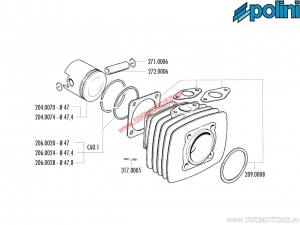 Σετ στεγανοποίησης κυλίνδρου (2090008) - Fantic Motor Issimo 50 - Polini