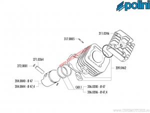 Σετ στεγανώσεων κυλίνδρου (209.0462) - Benelli Pepe 50, LX από ('07->) / CPI Aragon 50 GP / Vento Trit