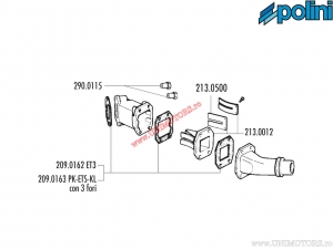 Συλλέκτης εισαγωγής (καρμπυρατέρ CP) - 215.0118 - Vespa Primavera ET3 125 AIR 2T ('67-'83) / Specia