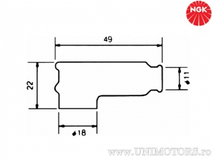 Σωλήνας μπουζί TRS1225-B με αντίσταση 5Kohm, μπλε σιλικόνη - NGK