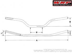 Τιμόνι δρόμου 22mm WRP Alu-Street Low (αλουμίνιο T6-6082 / μπλε) - WRP