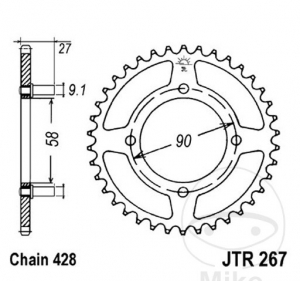 Зъбчатка задна JTR267.39 (стъпка 428) - JM